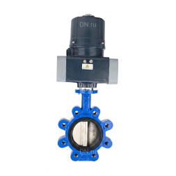 Затвор дисковый поворотный WBV1616N-2W-Fb-H Ду50 Ру16 LUG межфланцевый, корпус - чугун QT450, диск - чугун QT450, уплотнение - NBR, с электроприводом четвертьоборотным QTSA-N-003EM-O0-220VAC с пружинным возвратом