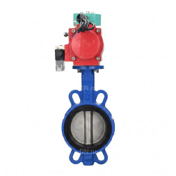 Затвор дисковый поворотный WBV1432N-2W-Fb-H Ду65 Ру16 корпус - чугун GGG50, диск - нержавеющая сталь 316L, уплотнение - NBR, с пневмоприводом PA-SA-105, пневмораспределителем 4M310-08 DC24V и магнитным переключателем ALS200D