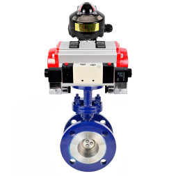 Затвор дисковый поворотный с тройным эксцентриситетом WBV3EX-3432M-1W-F-ISO Ду50 Ру25 фланцевый, корпус - углеродистая сталь WCB, диск - нерж.сталь 316, METAL с пневмоприводом PA-SA-130, пневмораспределителем 4V320-10 AC220V и БКВ APL-510N EX