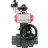Кран шаровой BV4242E-FP-GRM-ISO Дн20 Ру10 полнопроходной, корпус - НПВХ, шар - НПВХ, уплотнение - EPDM, с пневмоприводом PA-DA-052, пневмораспределителем 4V320-08 AC220V, ручным дублером MON1-250-T26-ISO, БКВ APL-210N и БПВ AFC2000