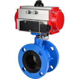 Затвор дисковый поворотный WBV1313E-2W-F-H Ду80 Ру16 фланцевый, корпус - чугун GGG40, диск - чугун GGG40, уплотнение - EPDM, с пневмоприводом PA-DA-105 и пневмораспределителем 4M310-08 DC24V
