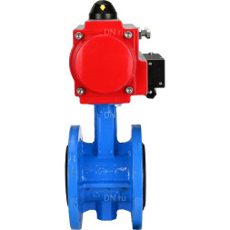 Затвор дисковый поворотный WBV1313E-2W-F-H Ду80 Ру16 фланцевый, корпус - чугун GGG40, диск - чугун GGG40, уплотнение - EPDM, с пневмоприводом PA-DA-105 и пневмораспределителем 4M310-08 DC24V