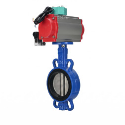 Затвор дисковый поворотный WBV1432N-2W-Fb-H Ду80 Ру16 корпус - чугун GGG50, диск - нержавеющая сталь 316L, уплотнение - NBR, с пневмоприводом PA-SA-105, пневмораспределителем 4M310-08 DC24V и магнитным переключателем ALS200D