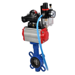 Затвор дисковый поворотный WBV1432E-2W-Fb-H Ду40 Ру16, корпус - чугун GGG50, диск - нержавеющая сталь 316L, уплотнение - EPDM, с пневмоприводом PA-SA-083, пневмораспределителем 4M310-08 AC220V, БКВ APL-210N, БПВ AFC2000