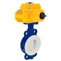 Затвор дисковый поворотный WBV3434Pf-2W-Fb-R Ду250 Ру16 корпус - углеродистая сталь WCB, диск - углеродистая сталь WCB, футерованный PTFE, уплотнение - PTFE, с четвертьоборотным электроприводом QT-N-030EM-A1-220VAC-У1 (4-20мА) HARK