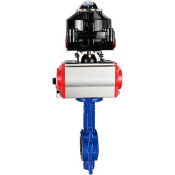 Затвор дисковый поворотный WBV1432E-2W-Fb-H Ду300 Ру16, корпус - чугун GGG50, диск - нержавеющая сталь 316L, уплотнение - EPDM, с пневмоприводом PA-DA-140 двойного действия, пневмораспределителем 4M310-08 DC24V, БКВ APL-510N-EX