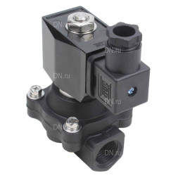 Клапан электромагнитный VS541-ET-NC-220VAC 1 1/4″ Ду32 Ру6, соленоидный двухходовой, резьбовой, корпус - полиамид PA66, уплотнение - EPDM, нормально-закрытый, прямого действия, катушка - 220В AC