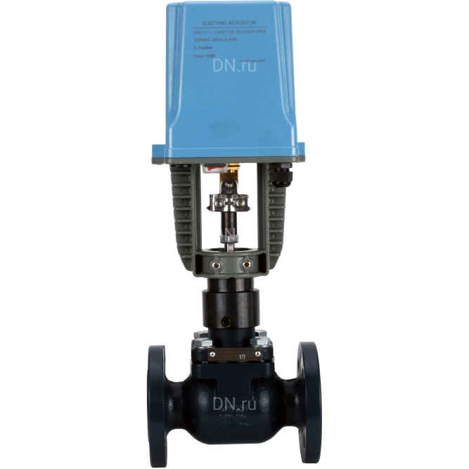 Клапан запорно-регулирующий двухходовой 25ч945п VSR1-11P-LED-F Ду15 Ру16 Kvs2,5, серый чугун СЧ20, фланцевый, Tmax до 150°С с электроприводом DAV 1500 - 220B