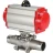 Кран шаровой BV3232P(3pc)-FP-W-ISO-H LONG Ду40 Ру40 полнопроходной, корпус - нержавеющая сталь 316, уплотнение - PTFE, под приварку, с пневмоприводом PA-DA-065 и пневмораспределителем 4M310-08 AC220V