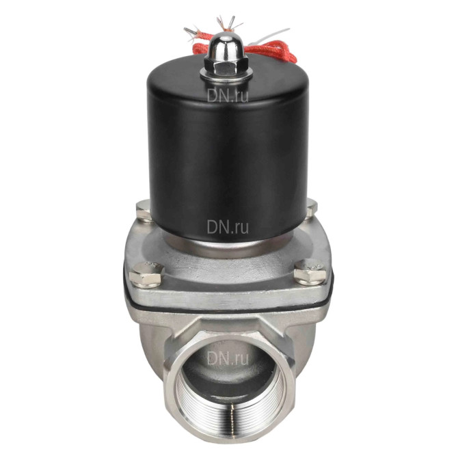 Клапан электромагнитный VS131-VT-NC-24VAC 1″ Ду25 Ру10 прямого действия двухходовой, корпус - сталь нержавеющая 304, присоединение - внутренняя резьба, уплотнение - VITON, нормально-закрытый, катушка - 24 В AC