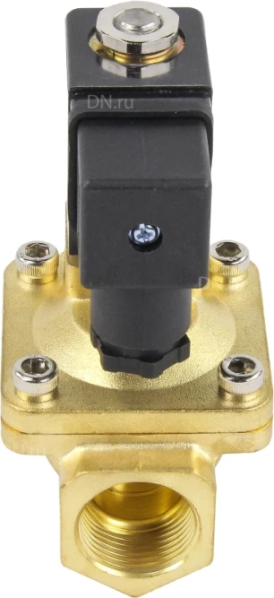 Клапан электромагнитный VS400-VT-NC-24VAC 1 1/4″ Ду32 Ру16 пилотного действия двухходовой, корпус - латунь, присоединение - внутренняя резьба, уплотнение - VITON, нормально-закрытый, катушка - 24В AC