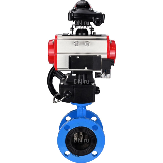 Затвор дисковый поворотный WBV1313E-2W-F-H Ду65 Ру16 фланцевый, корпус - чугун GGG40, диск - чугун GGG40, EPDM, с пневмоприводом PA-DA-105, пневмораспределителем 4M310-08 AC220V, БКВ APL-210N и ручным дублером MON1-250-T26-ISO