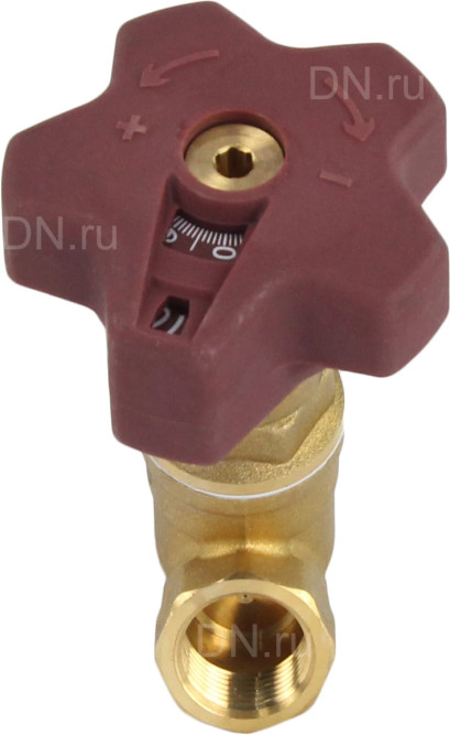 Клапан балансировочный VB0000P-T 1/2ʺ Ду15 Ру16, корпус - латунь, усиленный, резьбовой, с ниппелями