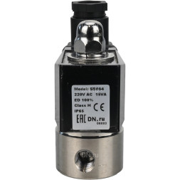 Клапан электромагнитный VS331-NT-NC-220VAC 1/4″ Ду8 Ру10, соленоидный двухходовой, корпус - нержавеющая сталь 304, уплотнение - NBR, резьбовой, нормально-закрытый, прямого действия, катушка - 220В