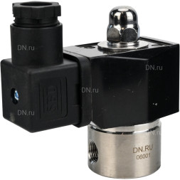Клапан электромагнитный VS331-NT-NC-220VAC 1/4″ Ду8 Ру10, соленоидный двухходовой, корпус - нержавеющая сталь 304, уплотнение - NBR, резьбовой, нормально-закрытый, прямого действия, катушка - 220В