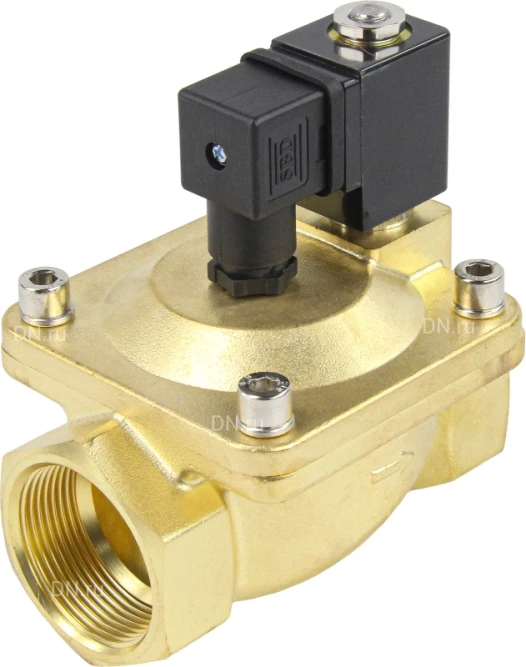 Клапан электромагнитный VS400-VT-NC-24VAC 1 1/2″ Ду40 Ру16 пилотного действия двухходовой, корпус - латунь, присоединение - внутренняя резьба, уплотнение - VITON, нормально-закрытый, катушка - 24В AC