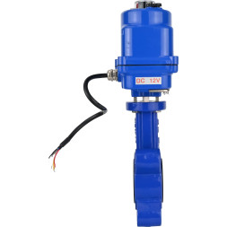 Затвор дисковый поворотный WBV1631E-2W-Fb-H Ду50 Ру16 LUG межфланцевый, корпус - чугун QT450, диск - нержавеющая сталь AISI 304, уплотнение - EPDM, с электроприводом QT-N-003EM-O1-12VDC-У1 blue 12В