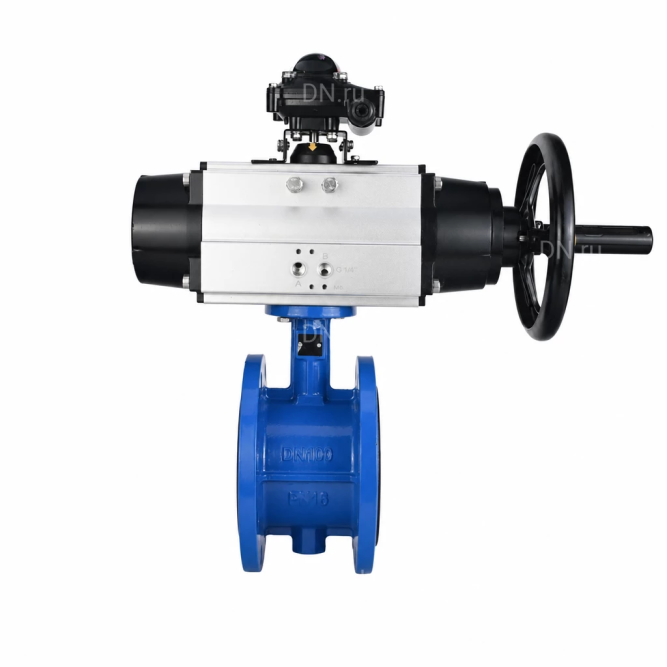 Затвор дисковый поворотный WBV1331E-2W-F-H Ду50 Ру16 фланцевый, корпус - чугун GGG40, диск - нержавеющая сталь 304, уплотнение - EPDM, с пневмоприводом PA-DA-105-1 и БКВ APL-210N