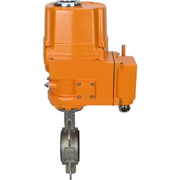 Затвор дисковый поворотный WBV3232E-2W-Fb-H Ду100 Ру16, корпус - нержавеющая сталь 316L, диск - нержавеющая сталь 316L, уплотнение - EPDM, с электроприводом QT-EX-010EM-O2-220VAC-У1 220В