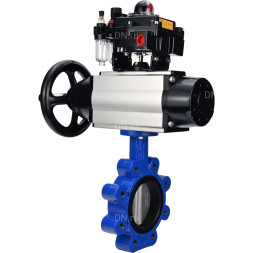 Затвор дисковый поворотный WBV1631E-2W-Fb-H Ду150 Ру16 LUG корпус - чугун QT450, диск - нержавеющая сталь 304, уплотнение - EPDM, с пневмоприводом PA-DA-105-1, пневмораспределителем 4M310-08 DC24V, БКВ APL-410N EX и БПВ AFC2000