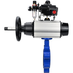 Затвор дисковый поворотный WBV1631E-2W-Fb-H Ду150 Ру16 LUG корпус - чугун QT450, диск - нержавеющая сталь 304, уплотнение - EPDM, с пневмоприводом PA-DA-105-1, пневмораспределителем 4M310-08 DC24V, БКВ APL-410N EX и БПВ AFC2000