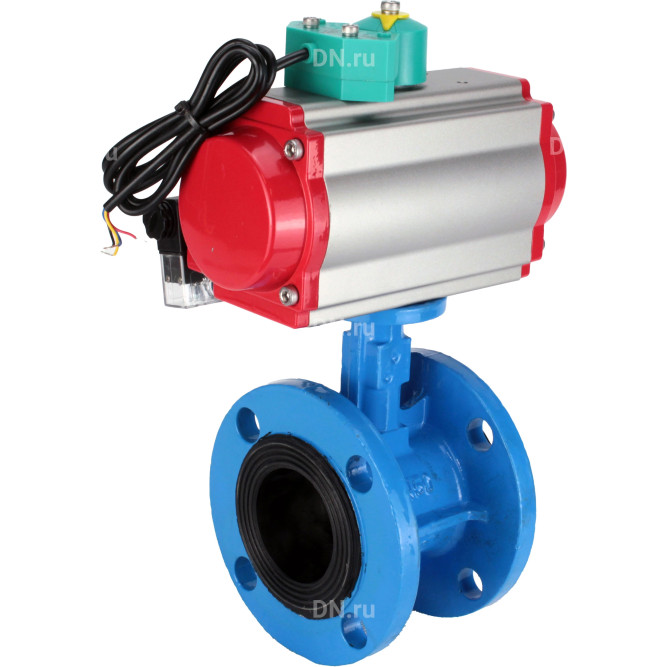 Затвор дисковый поворотный WBV1331E-2W-F-H Ду50 Ру16 корпус - чугун GGG40, диск - нержавеющая сталь 304, уплотнение - EPDM, с пневмоприводом PA-DA-105, пневмораспределителем 4M310-08 DC24V и магнитным переключателем ALS200D