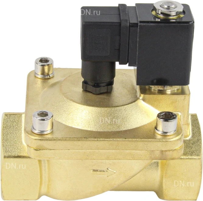 Клапан электромагнитный VS400-VT-NC-24VAC 2″ Ду50 Ру16 пилотного действия двухходовой, корпус - латунь, присоединение - внутренняя резьба, уплотнение - VITON, нормально-закрытый, катушка - 24В AC