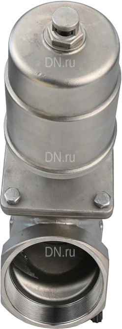 Клапан отсечной пневматический VSP3232PV-T-1PNC Ду32 Ру16, корпус - нержавеющая сталь SS316, резьбовой, Y-образный, корпус привода - нержавеющая сталь CF8M