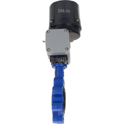 Затвор дисковый поворотный WBV1631E-2W-Fb-H Ду80 Ру16 LUG межфланцевый, корпус - чугун QT450, диск - нержавеющая сталь AISI 304, уплотнение - EPDM, с электроприводом четвертьоборотным QTSA-N-005EM-O0-220VAC с пружинным возвратом