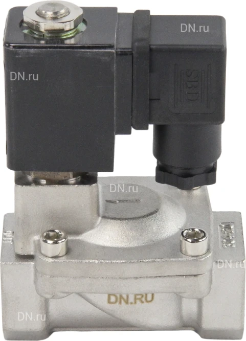 Клапан электромагнитный VS431-ET-NC-24VAC 3/4″ Ду20 Ру16 пилотного действия двухходовой, корпус - сталь нержавеющая 304, присоединение - внутренняя резьба, уплотнение - EPDM, нормально-закрытый, катушка - 24В AC