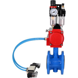 Затвор дисковый поворотный WBV1313E-2W-F-H Ду65 Ру16 фланцевый, корпус - чугун GGG40, диск - чугун GGG40, уплотнение - EPDM, с пневмоприводом PA-DA-105, пневмораспределителем 4V320-08 AC220V и БПВ AFC2000