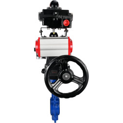 Затвор дисковый поворотный WBV1432E-2W-Fb-H Ду300 Ру16, корпус - чугун GGG50, диск - нержавеющая сталь 316L, уплотнение - EPDM, с пневмоприводом PA-DA-140, пневмораспределителем 4M310-08 AC220V, БКВ APL-410N EX, ручным дублером MON4-1200-T54-ISO