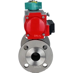 Кран шаровой BV3232P(3pc)-FP-F-ISO-H Ду32 Ру40 полнопроходной, фланцевый, корпус - нержавеющая сталь 316, уплотнение - PTFE, с пневмоприводом PA-DA-052, пневмораспределителем 4M310-08 DC24V и магнитным переключателем ALS200D