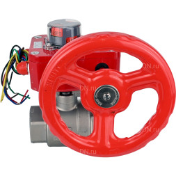 Кран шаровой BV3232P(2pc)-FP-T-ISO-H 3/8″ Ду10 Ру63 полнопроходной двухходовой, нержавеющая сталь SS316, внутренняя резьба, уплотнение - PTFE, с редуктором HGBF RQN1-180Z