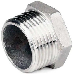 Заглушка З-304-НР 1 1/2″ Ду40 Ру20, корпус - нержавеющая сталь AISI 304, присоединение - наружная резьба, тип резьбы - BSPT