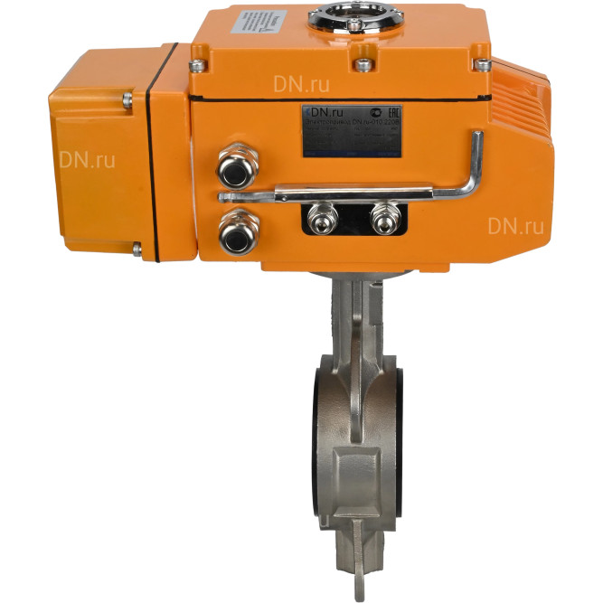 Затвор дисковый поворотный WBV3232E-2W-Fb-H Ду250 Ру16, корпус - нержавеющая сталь 316L, диск - нержавеющая сталь 316L, уплотнение - EPDM, с электроприводом QT-N-040EM-B1-220VAC-У1 (0-10В) HARK