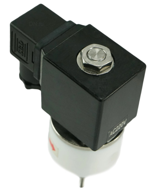 Клапан электромагнитный VS841-VT-NC-24VDC 1 1/4″ Ду32 Ру6 соленоидный двухходовой, корпус - PTFE, уплотнение - VITON, резьбовой, прямого действия, нормально закрытый, катушка - 24В