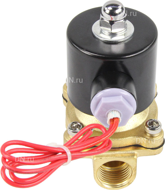 Клапан электромагнитный VS100-ET-NC-24VDC 1/2″ Ду15 Ру10, соленоидный двухходовой, корпус - латунь, уплотнение - EPDM, резьбовой, нормально-закрытый, прямого действия, катушка - 24В