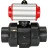 Кран шаровой BV4242E-FP-GRM-ISO Дн15 Ру10 полнопроходной, корпус - НПВХ, шар - НПВХ, уплотнение - EPDM, с пневмоприводом PA-DA-052 двойного действия
