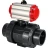 Кран шаровой BV4242E-FP-GRM-ISO Дн15 Ру10 полнопроходной, корпус - НПВХ, шар - НПВХ, уплотнение - EPDM, с пневмоприводом PA-DA-052 двойного действия