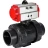Кран шаровой BV4242E-FP-GRM-ISO Дн15 Ру10 полнопроходной, корпус - НПВХ, шар - НПВХ, уплотнение - EPDM, с пневмоприводом PA-DA-052 двойного действия