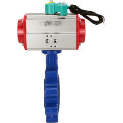 Затвор дисковый поворотный WBV1631E-2W-Fb-H Ду125 Ру16 LUG корпус - чугун QT450, диск - нержавеющая сталь 304, уплотнение - EPDM, с пневмоприводом PA-DA-105 и магнитным переключателем ALS200D