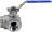 Кран шаровой BV3232P(4pc)-SP-3WL-T-ISO-H Ду32 Ру63, 3-ходовой L-тип стандартнопроходной, внутренняя резьба, уплотнение - PTFE, материал корпуса - нержавеющая сталь SS316 с ISO фланцем и рукояткой