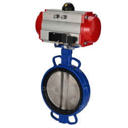 Затвор дисковый поворотный WBV1413E-2W-Fb-H Ду200 Ру16, корпус - чугун GGG50, диск - чугун GGG40, уплотнение - EPDM, с пневмоприводом PA-SA-160 и пневмораспределителем 4M310-08 DC24V