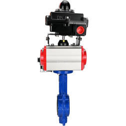 Затвор дисковый поворотный WBV1432N-2W-Fb-H Ду200 Ру16, корпус - чугун GGG50, диск - нержавеющая сталь 316L, уплотнение - NBR, с пневмоприводом PA-SA-160 с возвратными пружинами, пневмораспределителем 4M310-08 AC220V, БКВ APL-410N EX