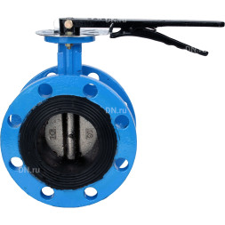 Затвор дисковый поворотный WBV1331E-2W-F-H Ду125 Ру16 фланцевый, корпус - чугун GGG40, диск - нержавеющая сталь 304, уплотнение - EPDM, с рукояткой, с ISO-фланцем F07, квадрат штока 14х14