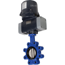 Затвор дисковый поворотный WBV1631N-2W-Fb-H Ду80 Ру16 LUG межфланцевый, корпус - чугун QT450, диск - нержавеющая сталь AISI 304, уплотнение - NBR, с электроприводом четвертьоборотным QTSA-N-005EM-O0-220VAC с пружинным возвратом