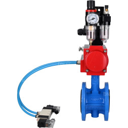 Затвор дисковый поворотный WBV1313E-2W-F-H Ду50 Ру16 фланцевый, корпус - чугун GGG40, диск - чугун GGG40, EPDM, с пневмоприводом PA-DA-105, пневмораспределителем 4V320-08 AC220V, БКВ APL-210N и БПВ AFC2000