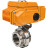 Затвор дисковый поворотный WBV3131S-2W-T-H Ду15 Ру10 резьбовой, корпус - пищевая нержавеющая сталь 304, уплотнение - Silicon, с электроприводом QT-N-005EM-A1-220VAC-У1 c датчиком обратной связи и входным управляющим сигналом 4-20мА HARK