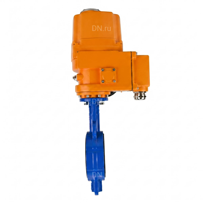 Затвор дисковый поворотный WBV1432N-2W-Fb-H Ду125 Ру16, корпус - чугун GGG50, диск - нержавеющая сталь 316L, уплотнение - NBR, с электроприводом QT-EX-015EM-O2-220VAC-У1
